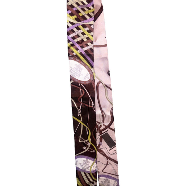 Fendi Wrappy Malva Multicolor Graphic Print Silk Scarf in Malva Multicolor Graphic Print, authentic new scarves & shawl, imag