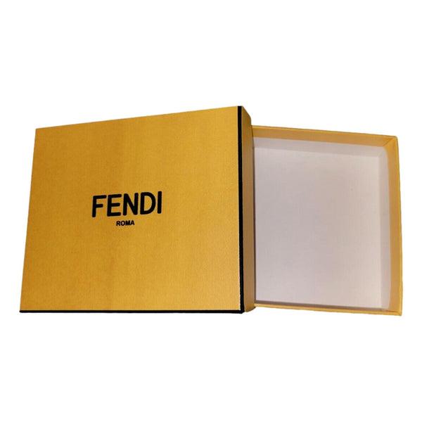 Fendi Zucca Canvas Cardholder Wallet Lanyard in Brown Zucca and Yellow, authentic new wallet, image 5
