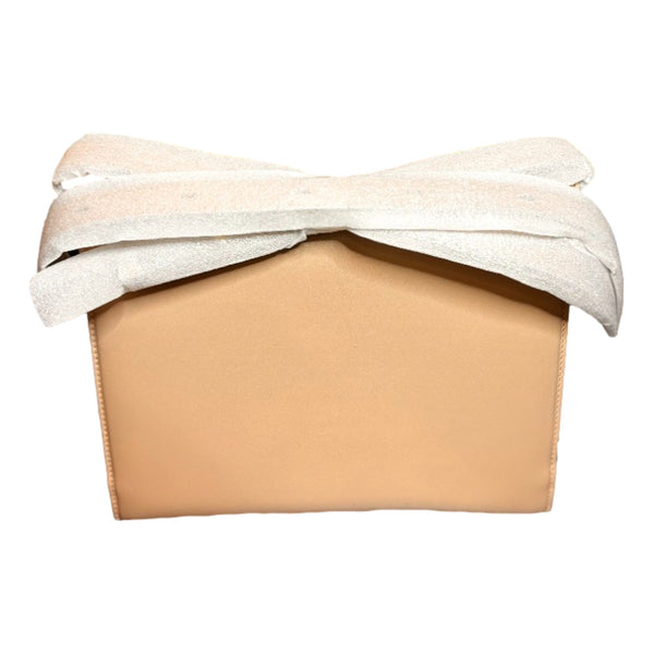 Ferragamo Trifolio Soft Leather Flap Crossbody Bag Ameretti Beige Gold Hardware – back view