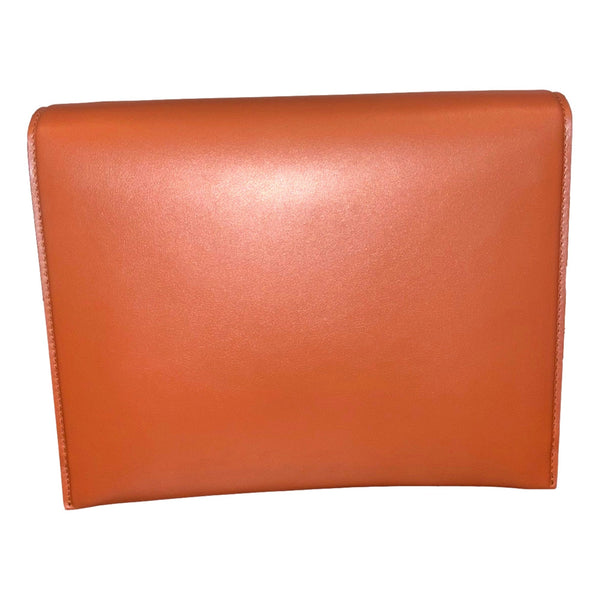 Ferragamo Trifolio Cognac Brown Soft Leather Flap Crossbody Bag Gold Gancini in Cognac Brown, authentic new handbag, image 5