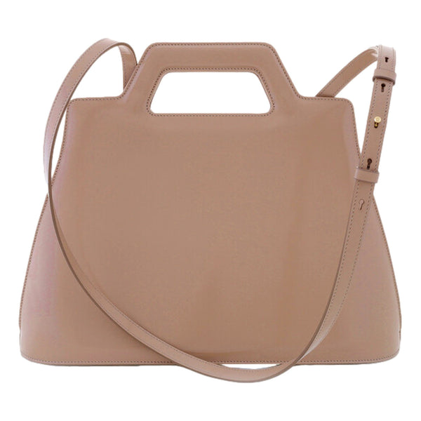 Ferragamo Wanda Beige Patent Leather Top Handle Handbag in Beige, authentic new handbag, image 3