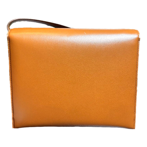 Ferragamo Trifolio Soft Leather Flap Crossbody Bag Sella Brown Gold Gancini Closure in Brown, authentic new handbag, image 3