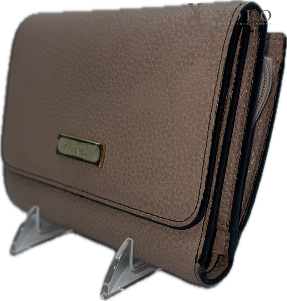Furla Babylon Leather Trifold Wallet Compact Italian Designer Wallet — alternate product view