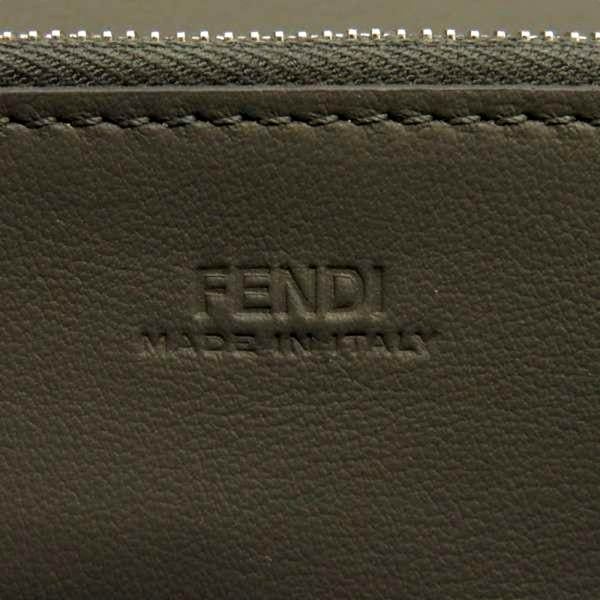 Fendi Peekaboo Turn Lock Black Grained Leather Continental Long Wallet Silver Hardware – detail view 2