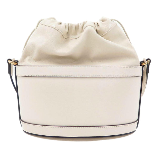Gucci 1955 Horsebit White Leather Bucket Bag Drawstring Crossbody in White, authentic new handbag, image 5