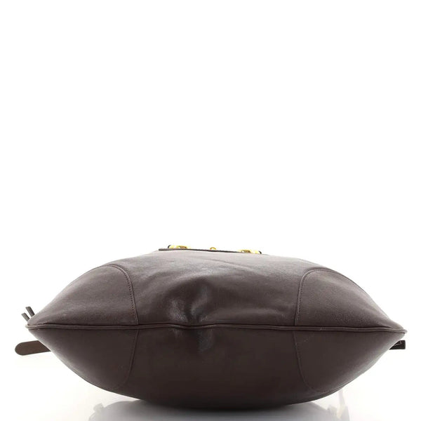Gucci 1955 Morsetto Large Leather Horsebit Drawstring Brown Bucket Bag in Brown, authentic new handbag, image 2
