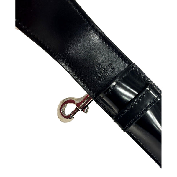 Gucci Black Patent Leather Apple Pencil Holder Keychain in Black, authentic new keychain, image 3