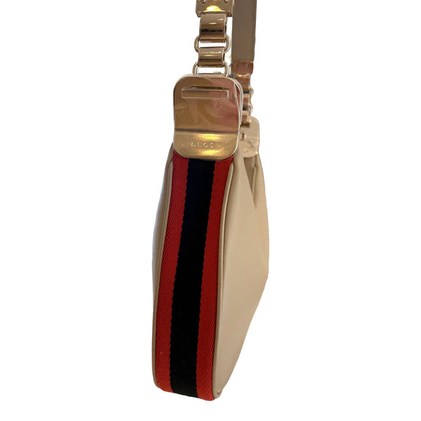 Gucci Attaché Small Shoulder Bag Beige Leather in Beige, authentic new handbag, image 4