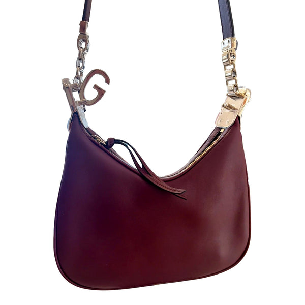 Gucci Attache Small Burgundy Leather Shoulder Crossbody Bag Web Stripe in Burgundy, authentic new handbag, image 2