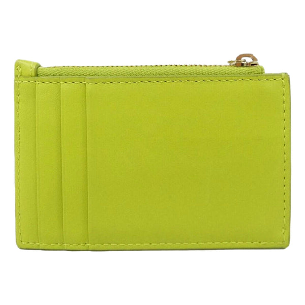 Gucci Bamboo Series Lime Green Leather Zipper Card Holder Wallet in Firefly Lime Green, authentic new wallet, image 2