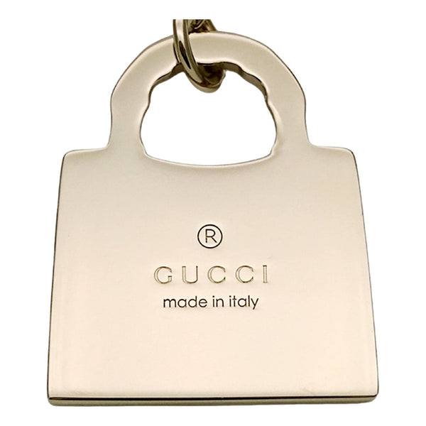 Gucci Bamboo Diana Metal Green Enamel Keychain Bag Charm in Green, authentic new keychain, image 4