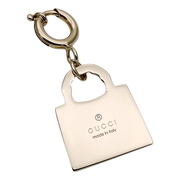 Gucci Bamboo Diana Metal Green Enamel Keychain Bag Charm in Green, authentic new keychain, image 5