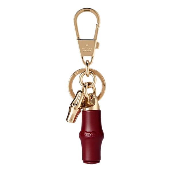 Gucci Bamboo Gold Metal Keychain Charm in Red in Red, authentic new keychain, image 1