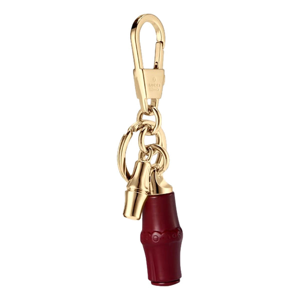 Gucci Bamboo Gold Metal Keychain Charm in Red in Red, authentic new keychain, image 2