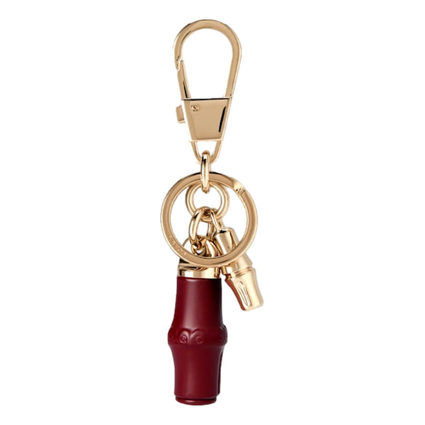 Gucci Bamboo Gold Metal Keychain Charm in Red in Red, authentic new keychain, image 3