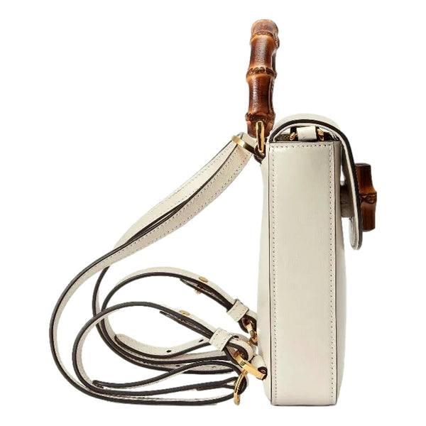 Gucci Bamboo 1947 Mini Cream Leather Top Handle Crossbody Bag in Cream, authentic new handbag, image 5