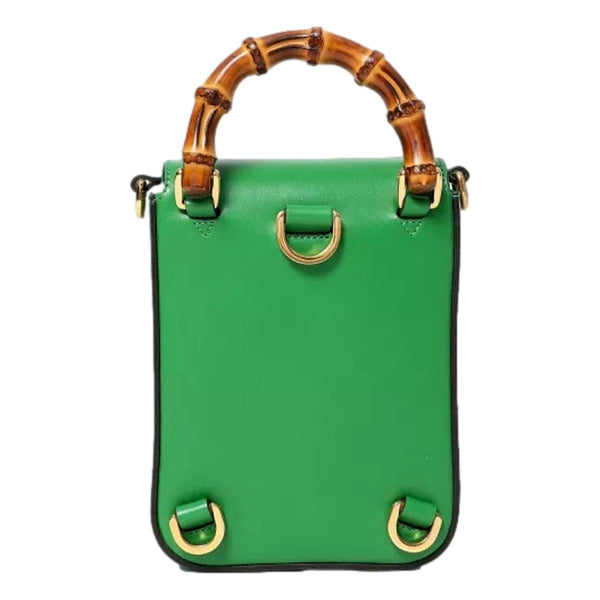 Gucci Bamboo 1947 Mini Green Leather Top Handle Crossbody Bag in Green, authentic new handbag, image 4