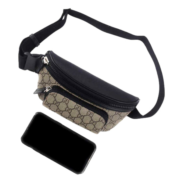 Gucci GG Supreme Canvas Belt Bag Beige Black Unisex Waist Bag in Beige and Black, authentic new handbag, image 8