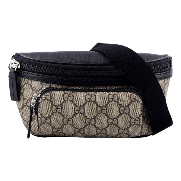 Gucci GG Supreme Canvas Belt Bag Beige Black Unisex Waist Bag in Beige and Black, authentic new handbag, image 1