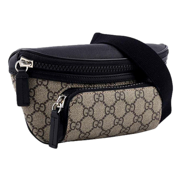 Gucci GG Supreme Canvas Belt Bag Beige Black Unisex Waist Bag in Beige and Black, authentic new handbag, image 2
