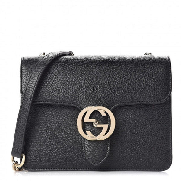 Gucci Icon GG Black Leather Small Crossbody Bag in Black, authentic new handbag, image 1