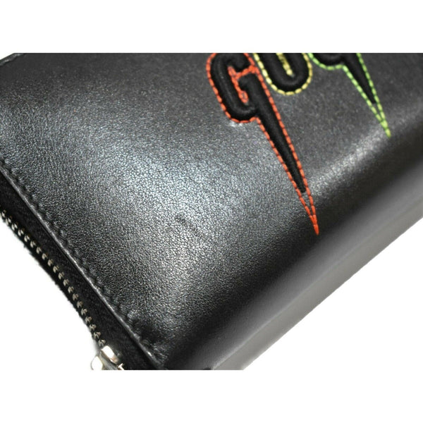 Gucci Black Leather Rainbow Blade Lightning Logo Long Wallet in Black, authentic new wallet, image 10