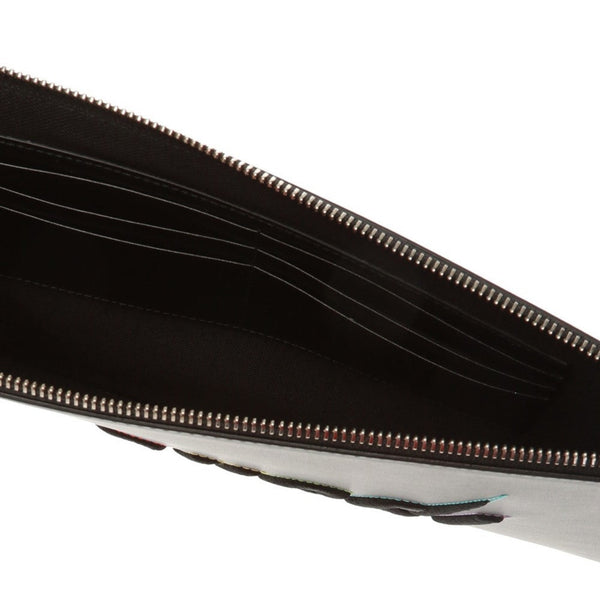 Gucci Blade Embroidered Black Leather Pouch Wristlet Clutch Bag in Black, authentic new handbag, image 2