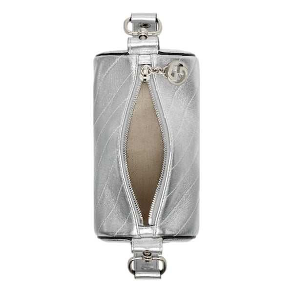 Gucci Blondie Mini Shoulder Bag in Metallic Silver Leather in Metallic Silver, authentic new handbag, image 7
