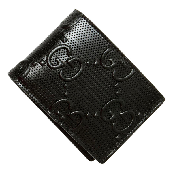 Gucci GG Tennis Embossed Black Calfskin Leather Bi-Fold Wallet in Black, authentic new wallet, image 2