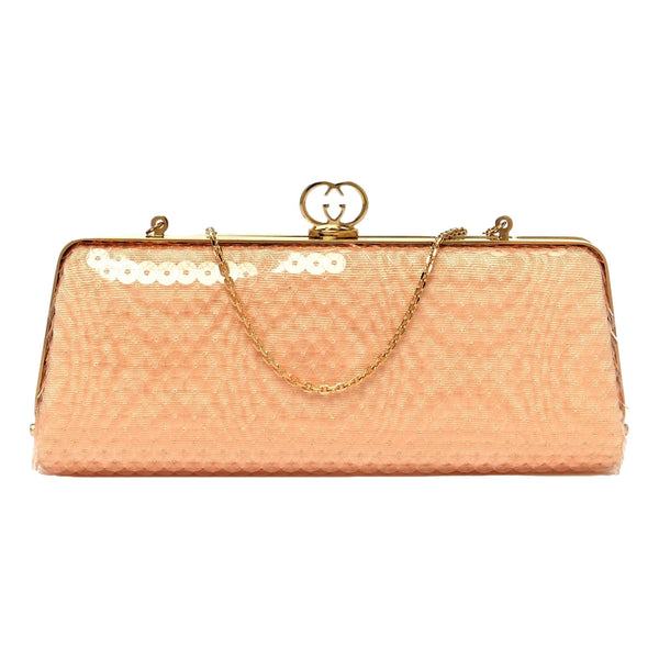 Gucci Broadway Small Sequin Moire Clutch Crossbody Peach Light Pink in Peach Light Pink, authentic new handbag, image 1