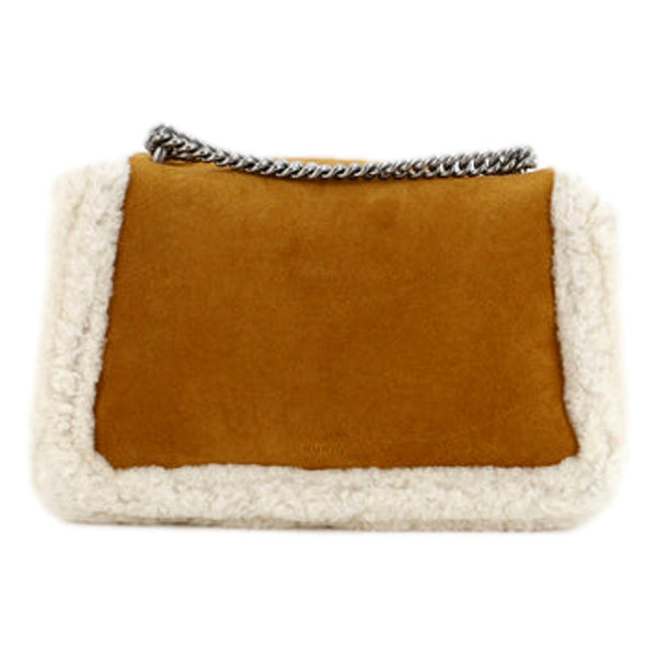 Gucci Dionysus Bag Suede with Shearling Medium in Tan, authentic new handbag, image 3