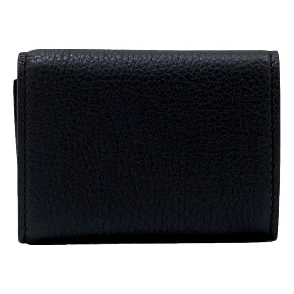 Gucci Black Pebbled Leather Tri Fold Wallet Coin Pouch Gold Hardware in Black, authentic new wallet, image 3