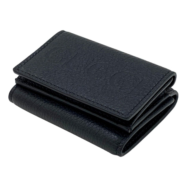 Gucci Black Pebbled Leather Tri Fold Wallet Coin Pouch Gold Hardware in Black, authentic new wallet, image 4