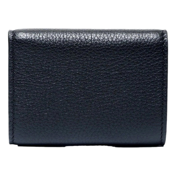 Gucci Embossed Logo Mini Tri-Fold Wallet Black Yellow Pebbled Leather in Black, authentic new wallet, image 2