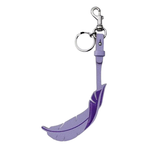 Gucci Leather Feather Keychain Charm Lilac Purple in Lilac Purple, authentic new keychain, image 2