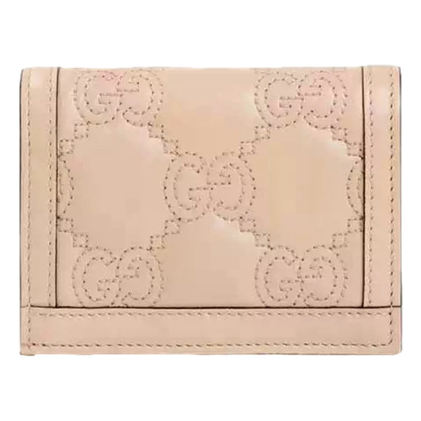 Gucci GG Matelasse Pink Sand Leather Card Case Wallet in Pink Sand, authentic new wallet, image 4