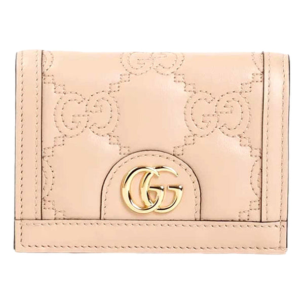 Gucci GG Matelasse Pink Sand Leather Card Case Wallet in Pink Sand, authentic new wallet, image 1