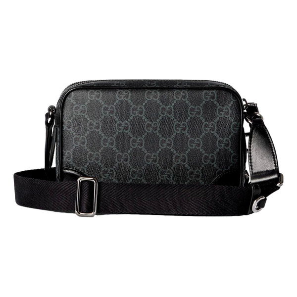 Gucci GG Black Canvas and Leather Unisex Dual Compartment Crossbody Bag in Black, authentic new handbag, image 5