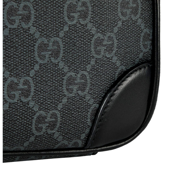 Gucci GG Black Canvas and Leather Unisex Dual Compartment Crossbody Bag in Black, authentic new handbag, image 6