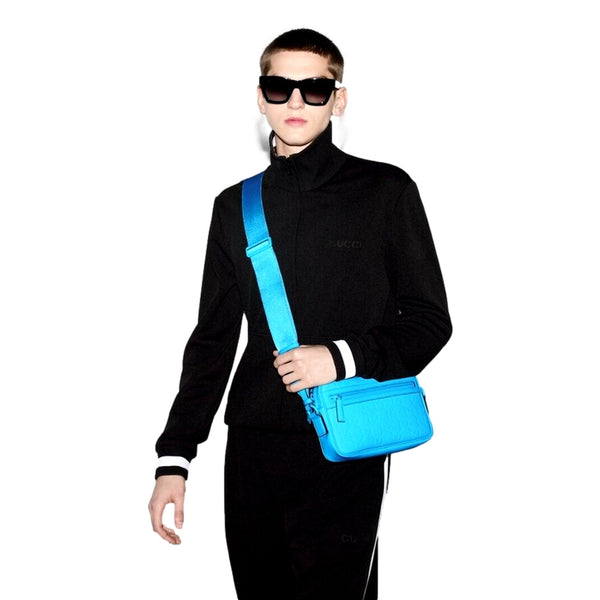 Gucci GG Rubber Effect Crossbody Bag in Blue in Blue, authentic new handbag, image 8