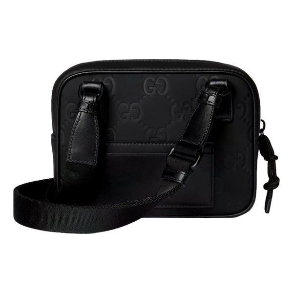 Gucci GG Rubber Effect Black Mini Crossbody Bag in Black, authentic new handbag, image 3