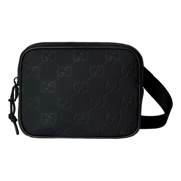 Gucci GG Rubber Effect Black Mini Crossbody Bag in Black, authentic new handbag, image 1