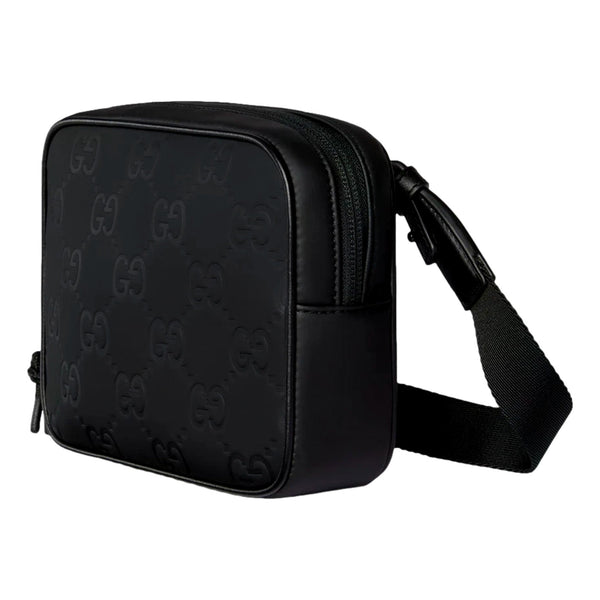 Gucci GG Rubber Effect Black Mini Crossbody Bag in Black, authentic new handbag, image 2