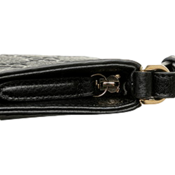 Gucci GG Emblem Black Leather Shoulder Bag Chain Strap in Black, authentic new handbag, image 3