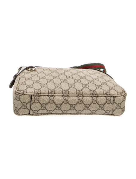 Gucci GG Emblem Supreme Canvas Leather Shoulder Bag Black Beige in Beige, authentic new handbag, image 5