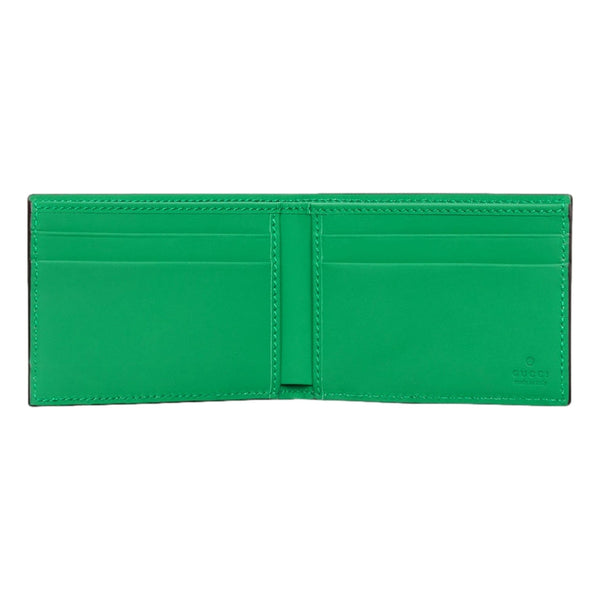 Gucci GG Leather Green Rubber Effect Bifold Wallet in Green, authentic new wallet, image 4
