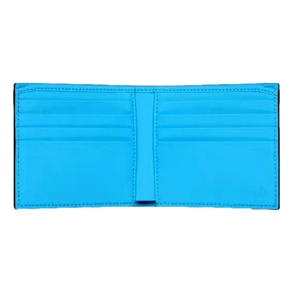 Gucci GG Embossed Leather Bifold Wallet in Neon Blue Rubber Effect Finish in Blue, authentic new wallet, image 3