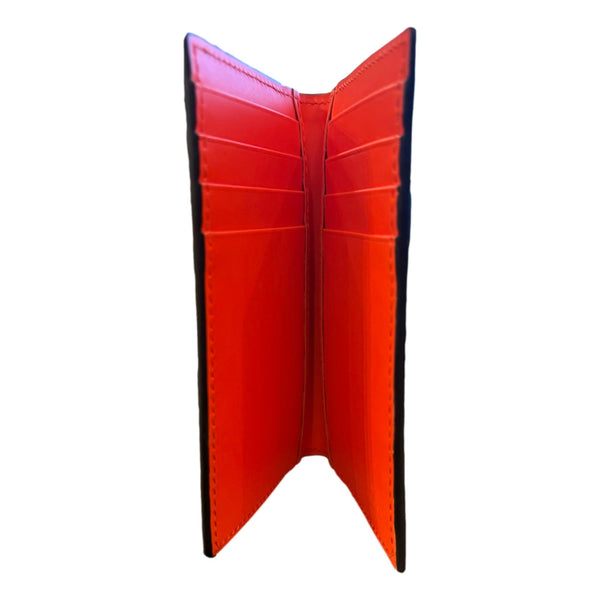 Gucci GG Leather Rubber Effect Neon Orange Folding Wallet Card Holder in Neon Orange, authentic new wallet, image 5