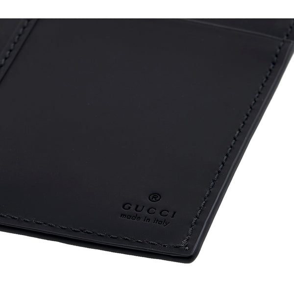 Gucci GG Rubber Effect Long Card Case Black Leather Wallet in Black, authentic new wallet, image 4