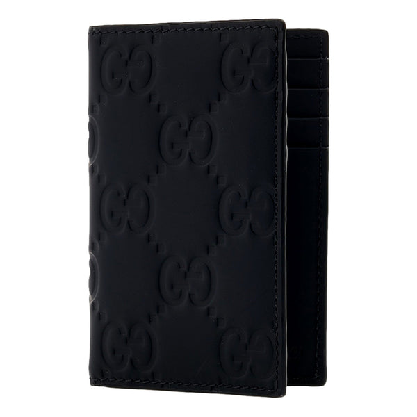 Gucci GG Rubber Effect Long Card Case Black Leather Wallet in Black, authentic new wallet, image 2